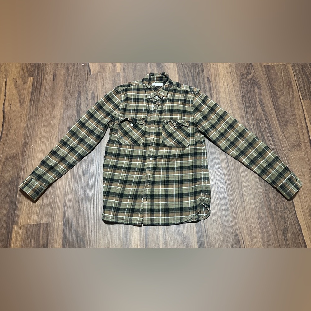 Everlane Green Plaid Casual Button Down Shirt